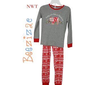 NWT Beezizae Christmas Pajamas with Sloth Size 10